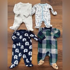 Carter's Cozy Footies - White, Blue, Green